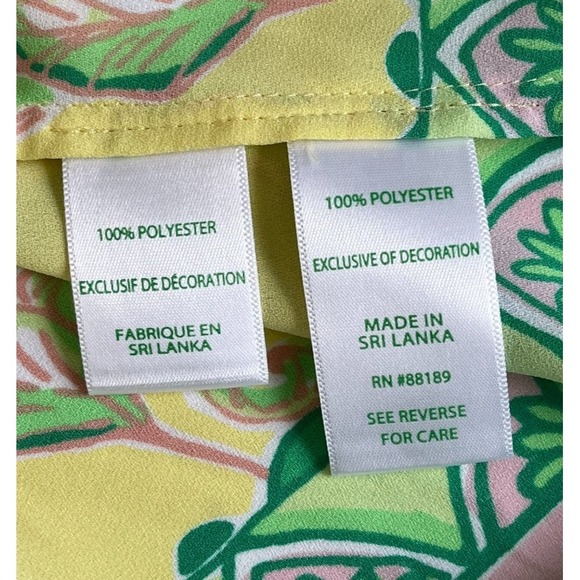 LILY PULITZER‎ Blouse Womens Size Large Long Sleeve Yellow Pink Marilina Tunic - Picture 3 of 10